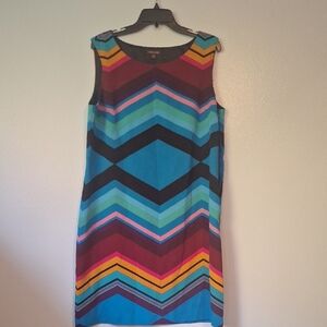 Voir Voir Colorful Chevron Mini Dress